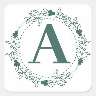 Initial Letter Monogram Personalisiert Quadratischer Aufkleber