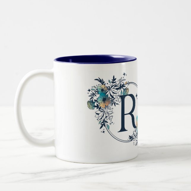 Initial - Letter R Zweifarbige Tasse (Links)