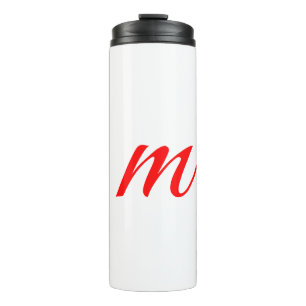 Initial letter red monogram professional modern thermosbecher