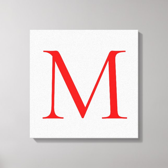 Initial letter red white monogrammed professional leinwanddruck (Vorderseite)