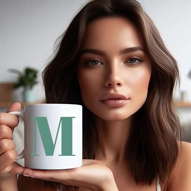 Initial Letter | Trendy modern monogran Zweifarbige Tasse (GIRL PERSONALIZER MUG)