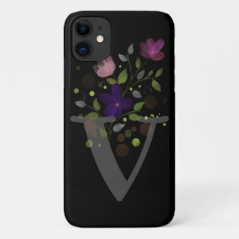 Initial Letter V Plus florales Design Case-Mate iPhone Hülle
