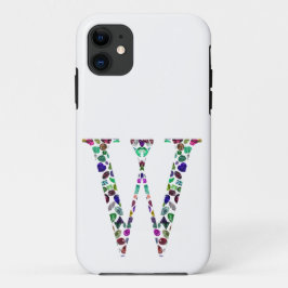 Initial Letter W Gemstone Design Case-Mate iPhone Hülle
