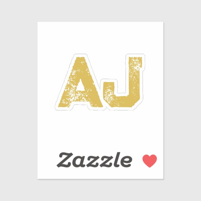 Initial Letters Monogram Gold Color Plain Simple Aufkleber (Blatt)