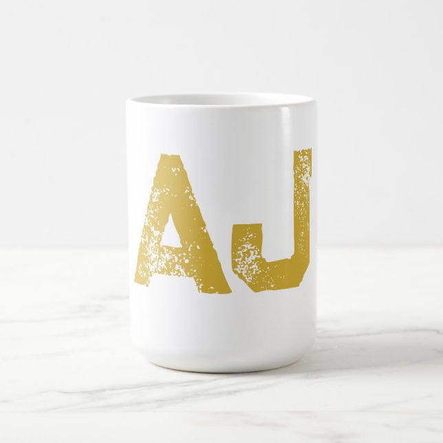 Initial Letters Monogram Gold Color Plain Simple Kaffeetasse (Mittel)