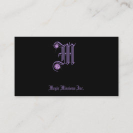 Initial M Lila Kristall Jewelers Business Card Visitenkarte