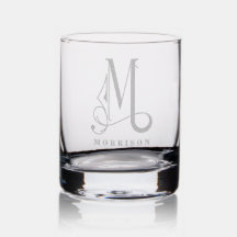 Initial-M-Nachname bearbeitet stylisch Monogram