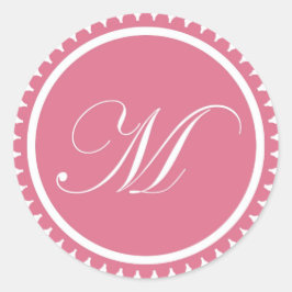 Initial M-Prinzessin rosa Monogramm-Siegel-Gastges Runder Aufkleber