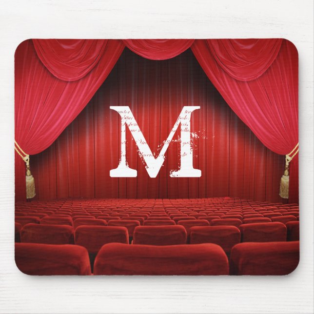 Initial-Maus-Pad des Roten Vorhangtheaters Mousepad (Vorne)