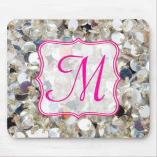 Initial-Mauspad des Glitzer Monogram Mousepad