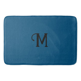 Initial Monogram Agate Blue Jewel Tone Solid Color Badematte