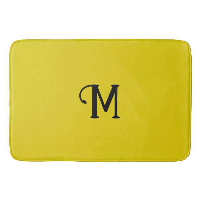 Initial Monogram Citrine Jewel Tone Solid Color Badematte (Vorderseite)
