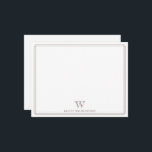 Initial Monogram Dark Brown Border Professional Mitteilungskarte<br><div class="desc">This design features a thin double border with space for a monogram and name/text at the bottom. Click the customize button if you would like to adjust the design elements and/or further modify the text! Variations of this design, additional colors, as well as coordinating products are available in our shop,...</div>