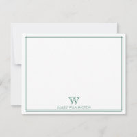 Initial Monogram Hunter Green Modern Border