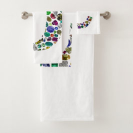 Initial Monogram Letter C Trendy Badhandtuch Set