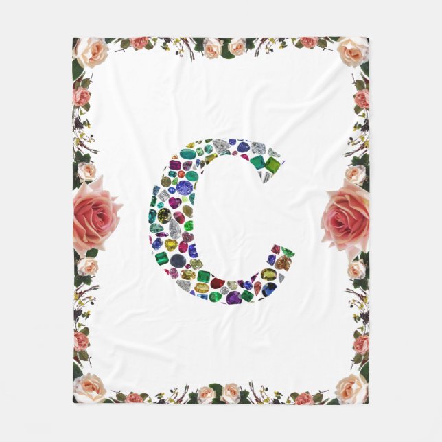 Initial Monogram Letter C Trendy Fleecedecke (Vorderseite)