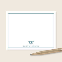 Initial Monogram Ocean Blue Border Beruflich
