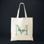 Initial Monogram Tote Bag, Minze Grün und Schwarz Tragetasche<br><div class="desc">Eine tolle Tasche für fast jeden! Diese Tasche hat einen großen Initial und einen Single Namen. Fügen Sie Ihre Informationen zum Vorlagenformular hinzu. Verwenden Sie die Funktion Anpassen,  um die Farbe,  den Stil,  die Größe oder die Position des Schriftartes zu ändern.</div>