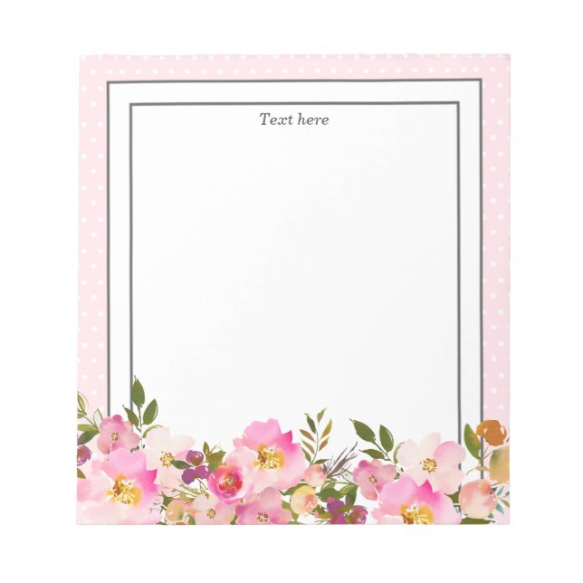 Initial-Monogramm, Aquarellfarben-Blume Notizblock (Vorderseite)