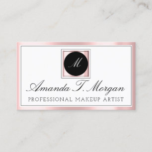Initial Monogramm Event Planner Pink Gerahmt Weiß Visitenkarte