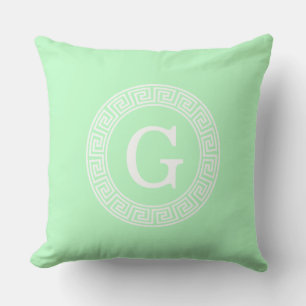 Initial-Monogramm für den kleinen weißen griechisc Kissen