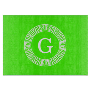Initial-Monogramm für den Lime Green Wt griechisch Schneidebrett