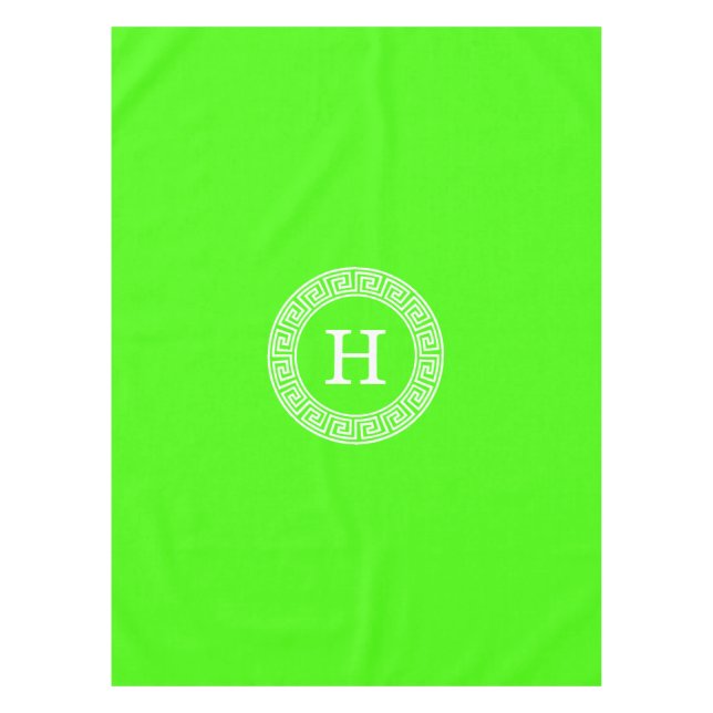 Initial-Monogramm für den Lime Green Wt griechisch Tischdecke (Vorderseite)