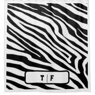 Initial-Monogramm für Zebra Stripe-Skin Duschvorhang