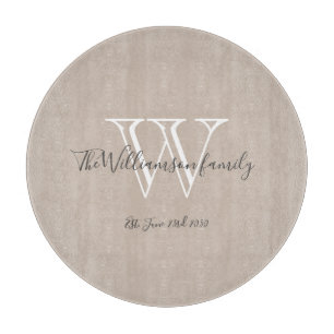 Initial-Monogramm und Name Cool Chic Schneidebrett