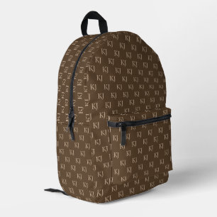Initial-Muster für klassische braun- und Beige-Mon Bedruckter Rucksack