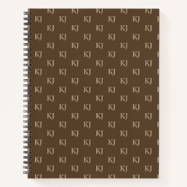 Initial-Muster für klassische braun- und Beige-Mon Notizbuch