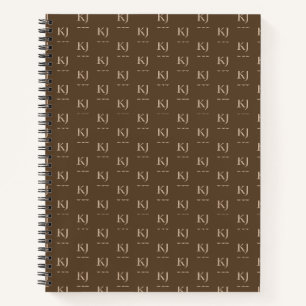 Initial-Muster für klassische braun- und Beige-Mon Notizbuch