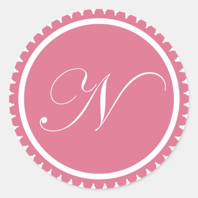 Initial-N-Prinzessin-Monogramm-Siegel-Gastgeschenk Runder Aufkleber (Vorderseite)