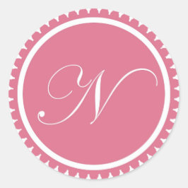 Initial-N-Prinzessin-Monogramm-Siegel-Gastgeschenk Runder Aufkleber