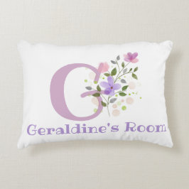 Initial & Name mit Blumendesign Akzent Kissen