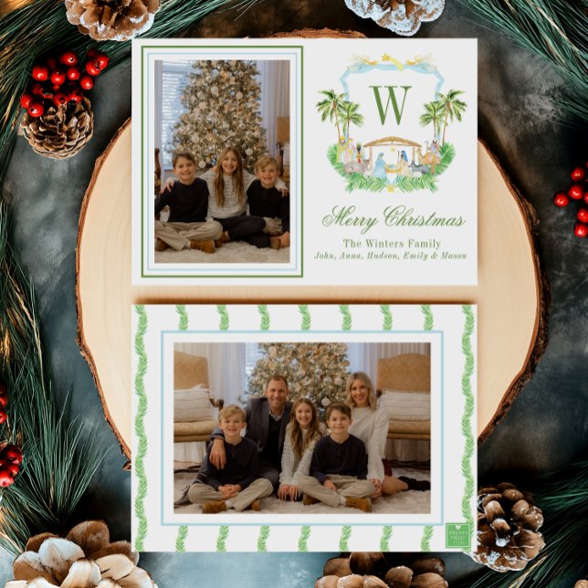 Initial Nativity Wappen Foto Feiertagskarte (Von Creator hochgeladen)