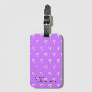 Initial Neon Purple, Monogramm, hell Gepäckanhänger