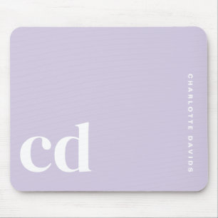 Initial niedlich Light Lila Monogram Mousepad