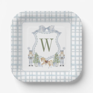 Initial Nutcracker-Wappen-Geschenk für die Aquarel Pappteller