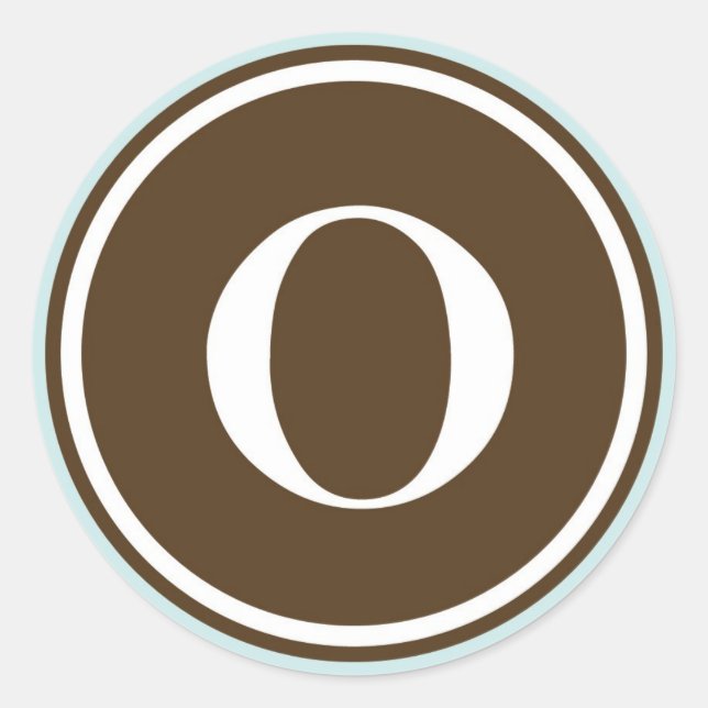 Initial-O-Monogramm-Siegel-Gastgeschenk Runder Aufkleber (Vorderseite)