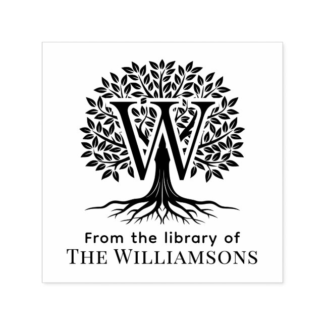 Initial Over Tree of Life Library Name #2B2 Permastempel (Design)