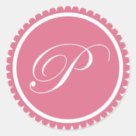 Initial-P-Prinzessin-Siegel-Gastgeschenk mit rosa  Runder Aufkleber