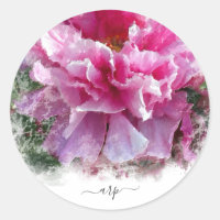 *~* Initial - Peony Floral Painting Round AR1