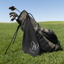 Initial Personalisiert Elegant Black Monogram Golfhandtuch
