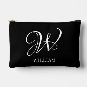 Initial Personalisiert Elegant Black Monogram Zubehörtasche
