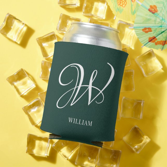 Initial Personalisiert Elegant Emerald Monogram Dosenkühler (In Situ Sommer)