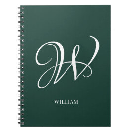 Initial Personalisiert Elegant Emerald Monogram Notizblock