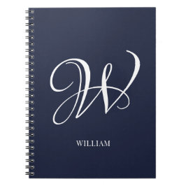 Initial Personalisiert Elegant Navy Blue Monogram Notizblock