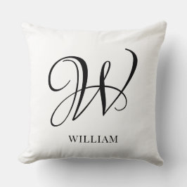 Initial Personalisiert elegant Weißes Monogramm Kissen