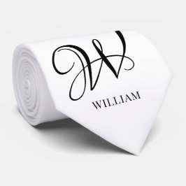 Initial Personalisiert elegant Weißes Monogramm Krawatte